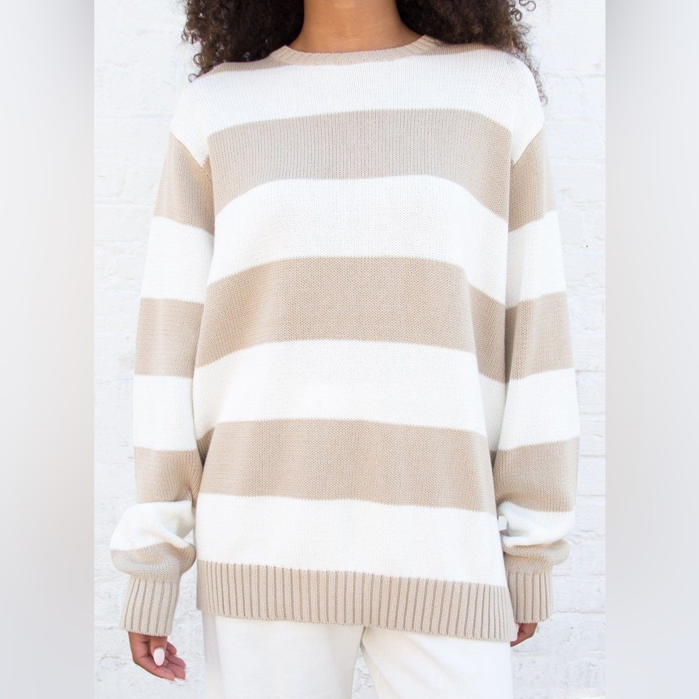 Brandy Melville Brianna Cotton Thick Striped Sweater